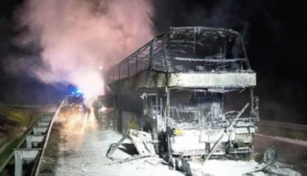 Пассажирский автобус «Киев — Прага» сгорел дотла на трассе в Польше