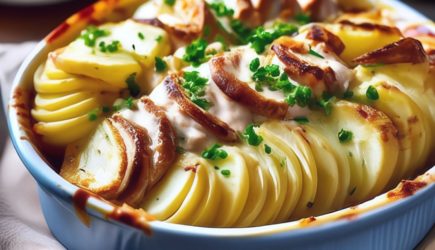 Картофельная запеканка в духовке классический рецепт без мяса со сметаной